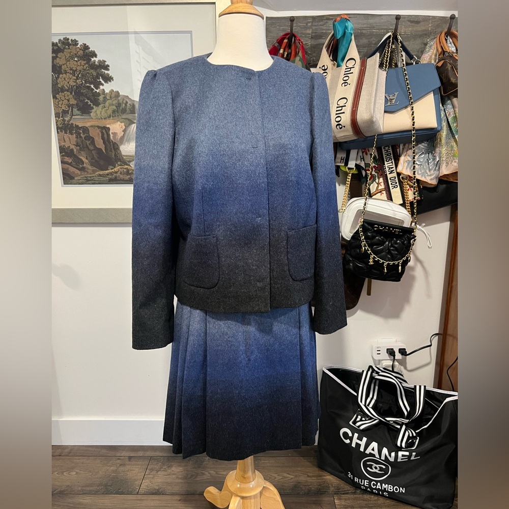 RED Valentino Gradient Blue and Black Skirt Set